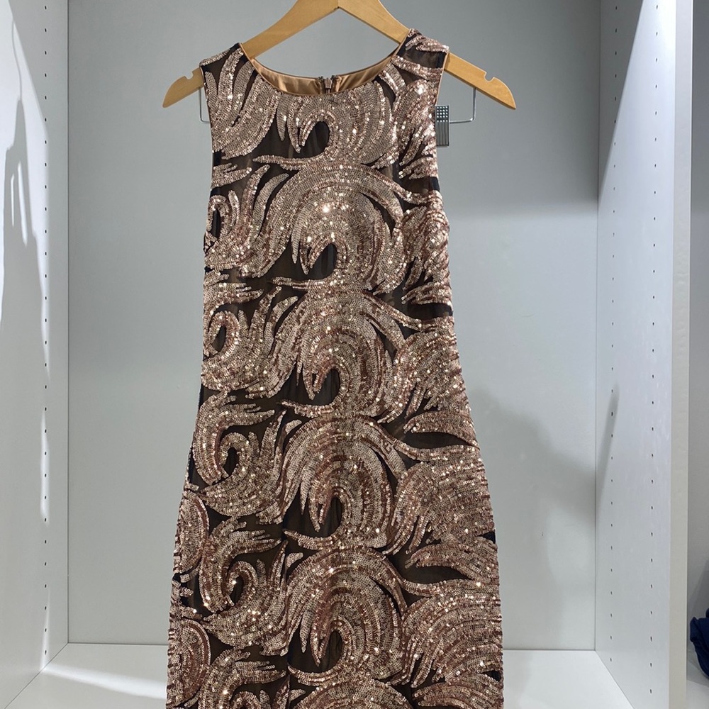 🎄Badgley Mischka Sequin Holiday Evening Dress.